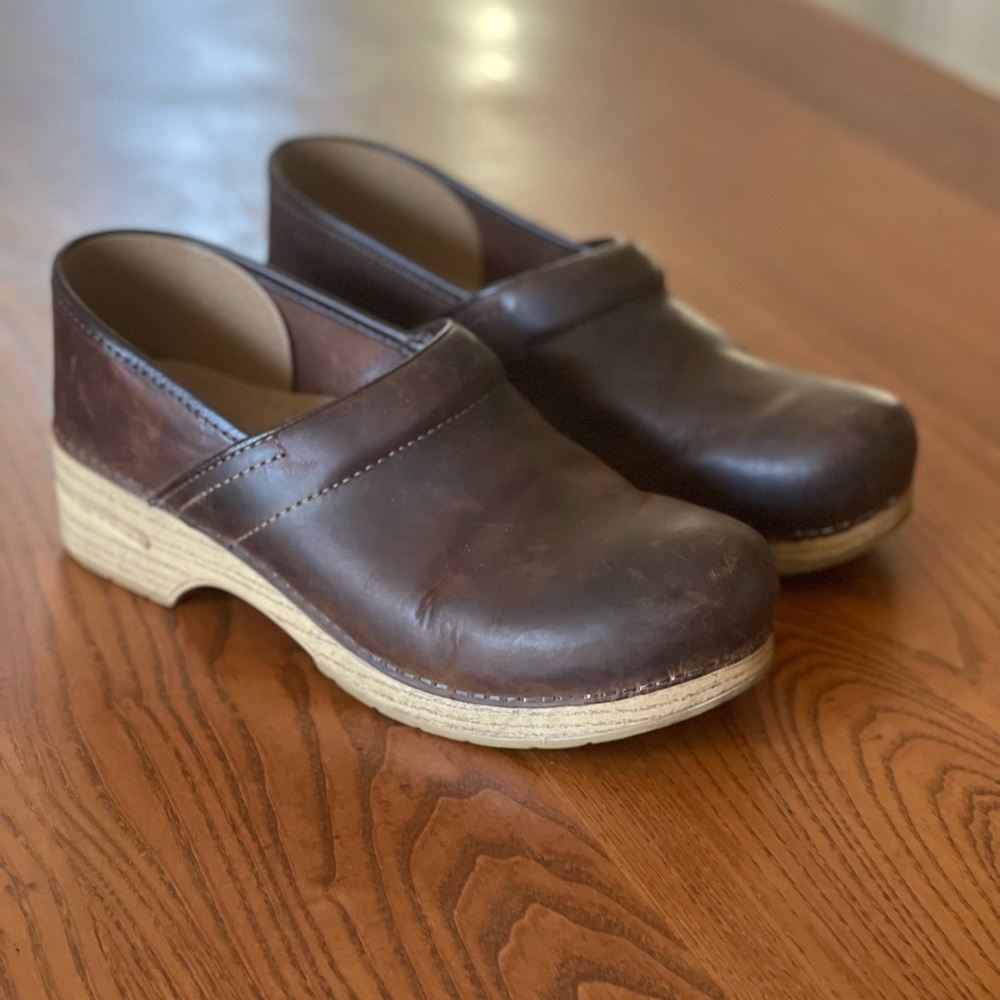 Dansko Professional Brown Leather Clogs